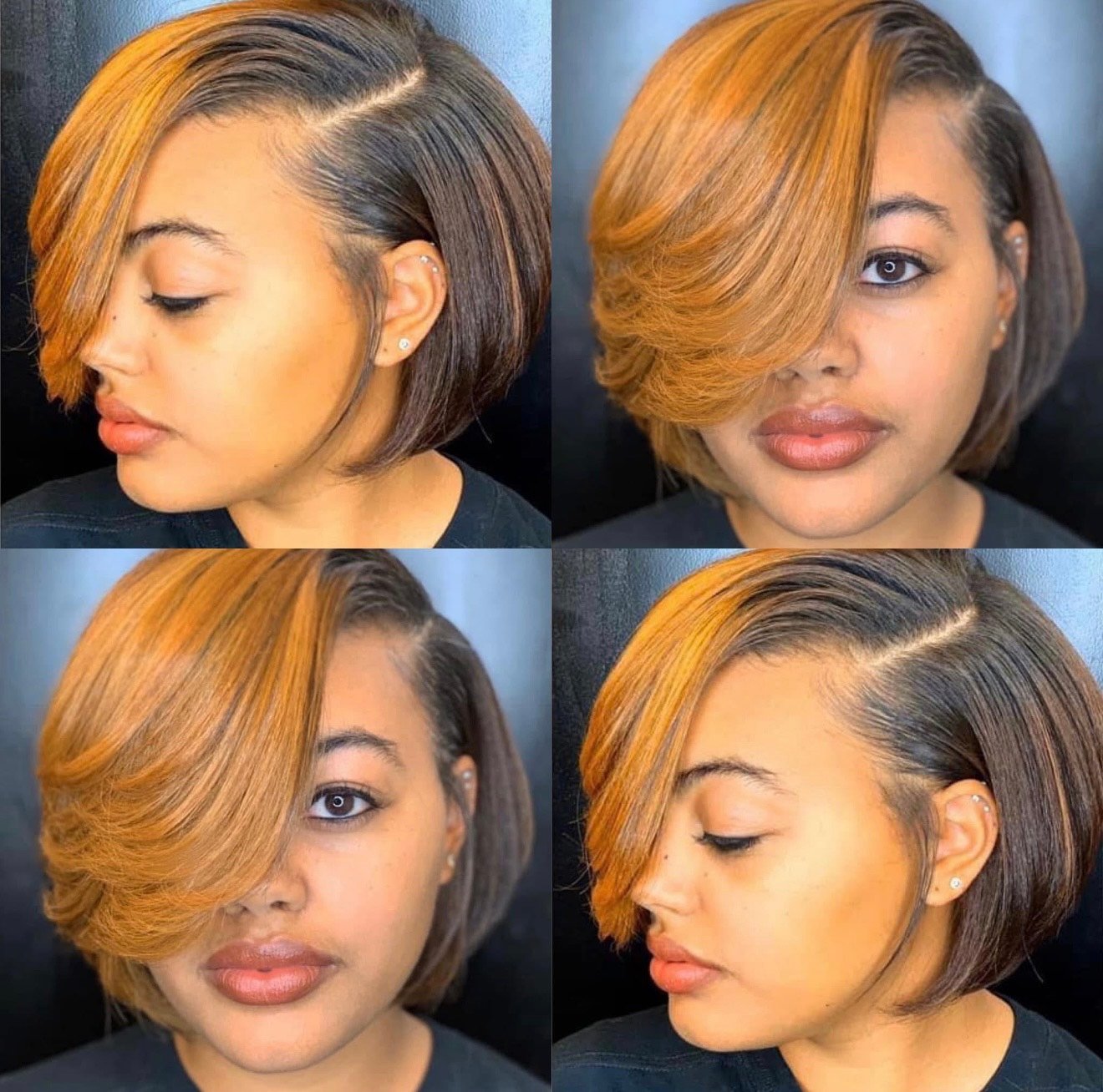 Four-angle view of a dimensional copper bob by Stacie Ramirez